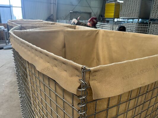 Parede de areia galvanizada Soldada Barreira de defesa à prova de explosão Jaula de defesa contra inundações Gabião Blast Wall Geotextil Bastion Barreiras