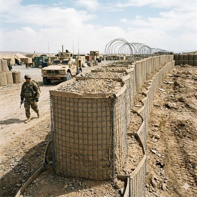 Rede à prova de explosões soldada galvanizada mergulhada quente da barreira de Gabion Bastião da parede à prova de explosões