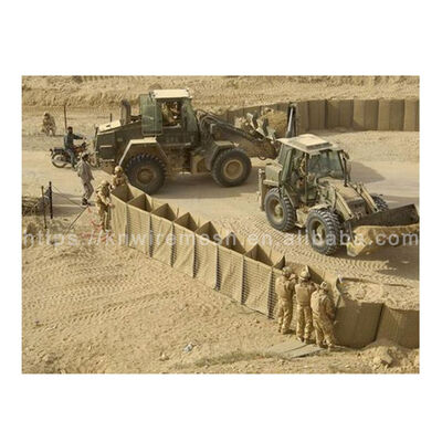 Rede de arame de ferro galvanizado pesado, barreira militar de enchimento de areia Mil10, parede HESCO