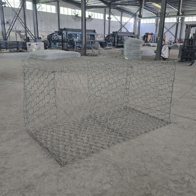 Cesta de Gabião Tecida – Malha de Arame Torcido Hexagonal para Controle de Erosão, Defesa Contra Inundações e Muros de Contenção Paisagísticos