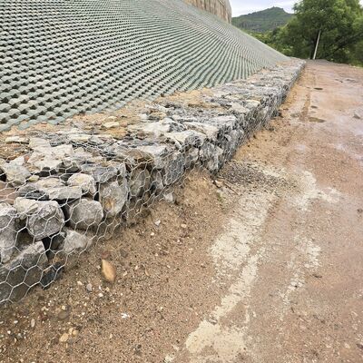 Caixa de gabião revestida de Galfan + PVC para cerca de proteção de muro de contenção de margem de rio