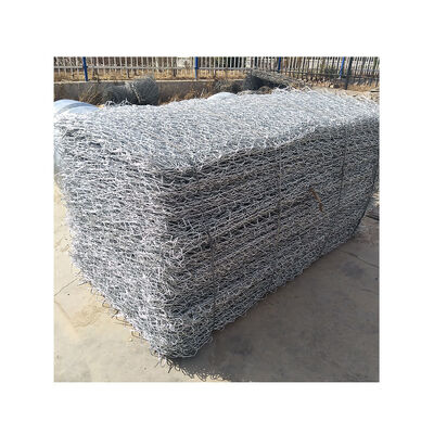 Paredes de contenção de gabiões de três torções com malha de arame galvanizada / revestida de PVC para caixa de gabião para venda na Tanzânia