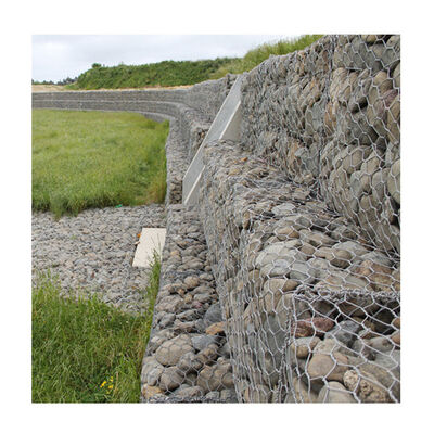 Cesta enchida de pedra tecida hexagonal de Gabion da caixa revestida galvanizada 8*10cm do Pvc