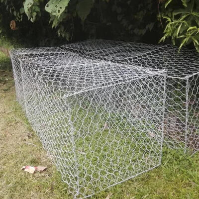 Revestimento de zinco de galfan duplo-torcido 8*10cm / 2*1*1m Gabion Basket Retaining Wall Fence