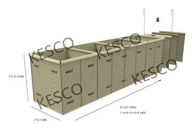 A areia de Hesco do geotêxtil encheu a barreira enchida areia de mil. 7 Hesco das barreiras