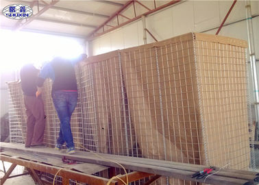 Barreira soldada defensivo 1x1x1M da caixa de Hesco Gabion com pano do geotêxtil