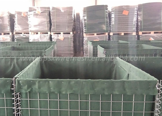 Parede defensiva da areia da barreira de Hesco da segurança de 1mx1mx1m