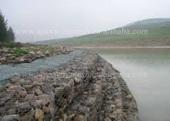 Zinco pesado caixa revestida de Gabion com resistência à tração 380-400MPa embalada na pálete