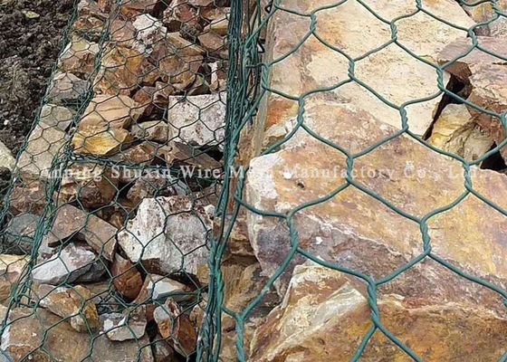 1*1*1m tecem o fio Mesh Pvc Coated Gabion Mattress para a proteção da ponte
