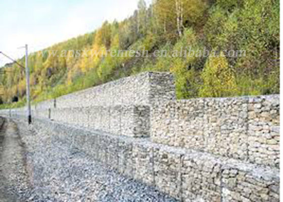 O Pvc revestiu a parede galvanizada de Gabion prende o controle da erosão