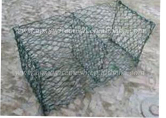 O Pvc do verde Q235 revestiu a pedra sextavada encheu Gabions