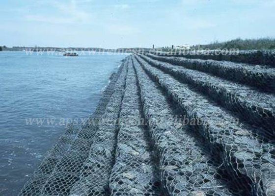 a parede de Gabion do fio de aço do ferro de 2*1*1m prende o rio do controle da erosão