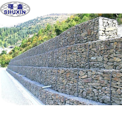 A pedra galvanizada cestas torcida 3.9mm dobro de Gabion do fio encheu as gaiolas que impedem a quebra da rocha