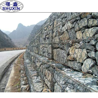 Parede galvanizada dobro do hexágono 3mm Gabion Mesh Basket Preventing Rain Retaining