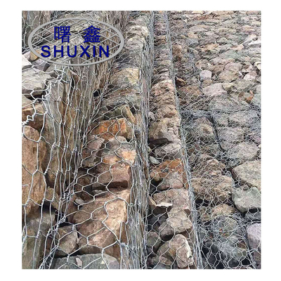 o Pvc sextavado do furo de 2.7mm revestiu as cestas 4x1x1 M de Gabion