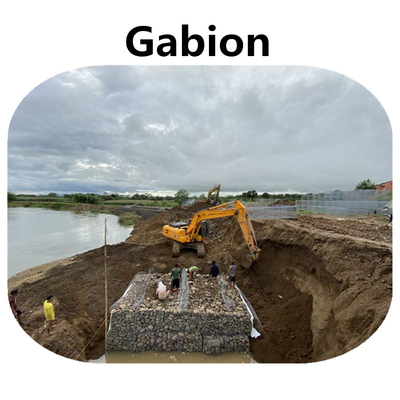 Galvanizado teça a proteção do canal de Mesh Gabion Baskets For River do fio de 3mx1mx1m