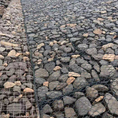 Baixa torção enchida da caixa três do fio de aço carbono 1x1x2 M Gabion Fence Baskets pedra para tecer