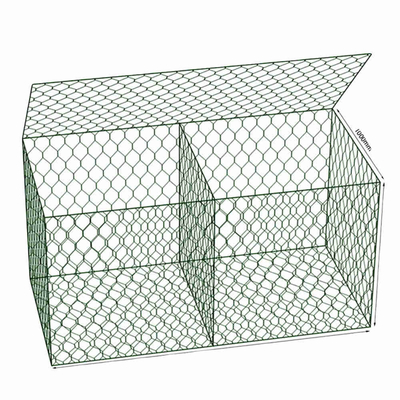 A cesta sextavada do verde 6mx2mx0.3m Gabion do Pvc galvanizou o fio de ferro Mesh Rock Box