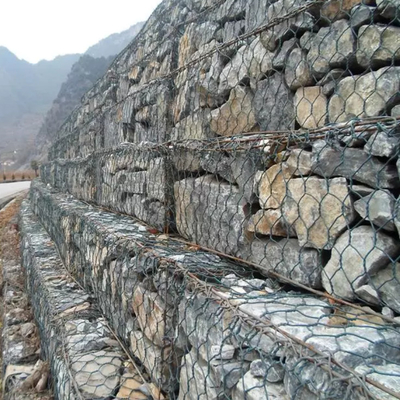 o fio sextavado Mesh Gabion Hot Dipped Galvanized e Pvc de 2x1x1m revestiu